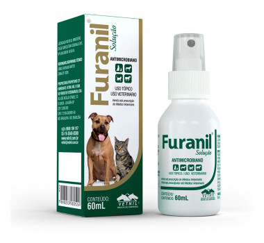 Spray Antimicrobiano Furanil Vetnil para Cães e Gatos - 60ml