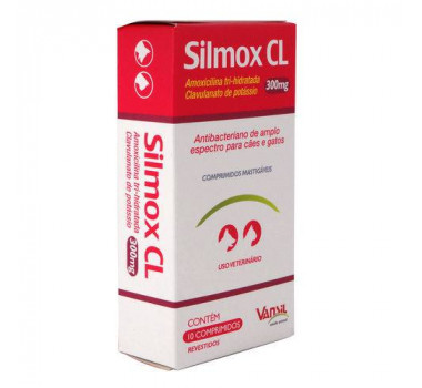 Antibiótico Silmox CL 300mg Vansil para Cães e Gatos - 10 comprimidos