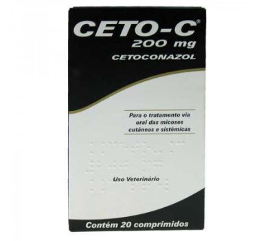 Antimicótico Ceto-C 200mg Cepav para Cães e Gatos - 20 comprimidos