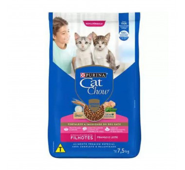 Ração Seca Cat Chow Frango e Leite para Gatos Filhotes - 7,5kg