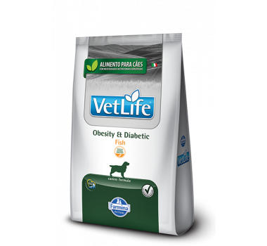 Ração Seca Vet Life Obesity & Diabetic Fish Farmina para Cães Adultos - 10,1kg