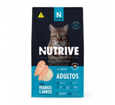 Ração Seca Nutrive Select para Gatos Adultos  Sabor Frango e Arroz - 1kg