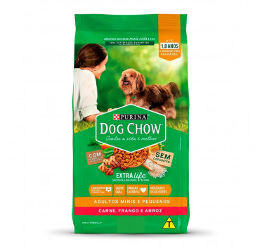 Ração Seca Dog Chow para Cães Adultos Raças Mini e Pequenas - 3kg