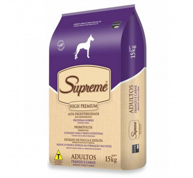 Ração Seca Supreme High Premium para Cães Adultos - 15Kg