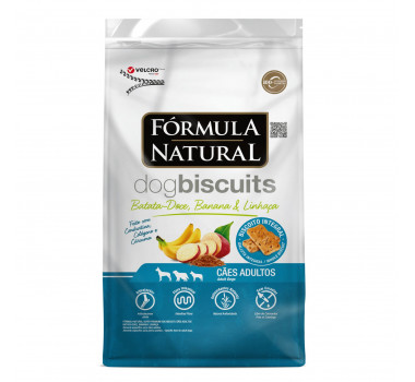 Biscoito Integral Fórmula Natural Dog Biscuits Batata Doce, Banana e Linhaça para Cães Adultos - 250g