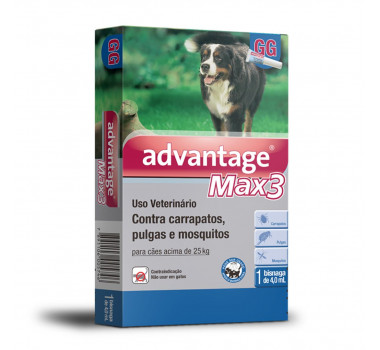 Antipulgas e Carrapatos Advantage Max3 Elanco para Cães Acima de 25Kg - 1 Unidade