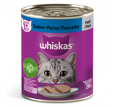 Ração Úmida Lata Whiskas Patê Peixe para Gatos Adultos - 290g