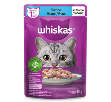 Ração Úmida Sachê Whiskas Atum ao Molho para Gatos Adultos - 85g