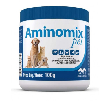 Suplemento Vitamínico Mineral Aminomix Pet Vetnil para Cães e Gatos - 100g