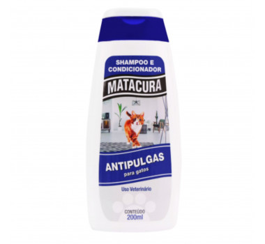 Shampoo e Condicionador Antipulgas Matacura para Gatos - 200ml 