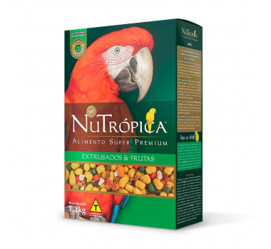 Alimento Super Premium Nutrópica Extrusado e Frutas para Arara - 1,2kg