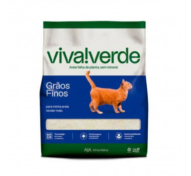 Areia Higiênica Viva Verde Grãos Finos para Gatos - 10kg