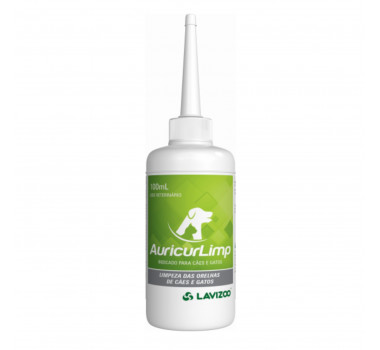  Solução Otológica Auricur Limp Lavizoo para cães e gatos - 100ml 
