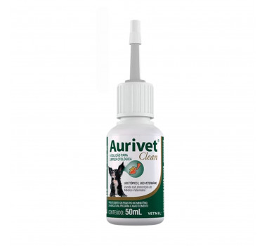 Solução Otológica Aurivet Clean Vetnil para Cães e Gatos - 50ml