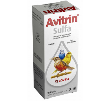 Suplemento Avitrin Sulfa Coveli para Pássaros Ornamentais - 10ml