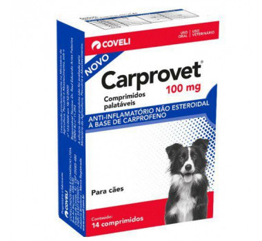 Anti-inflamatório Carprovet 100mg Coveli para Cães e Gatos - 14 comprimidos
