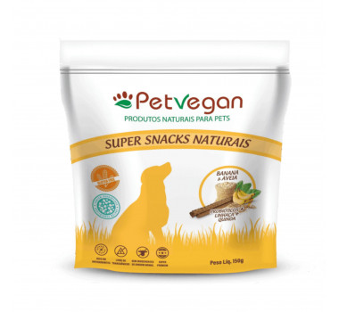 Petisco Snacks Naturais Banana e Aveia  PetVegan para Cães - 150g