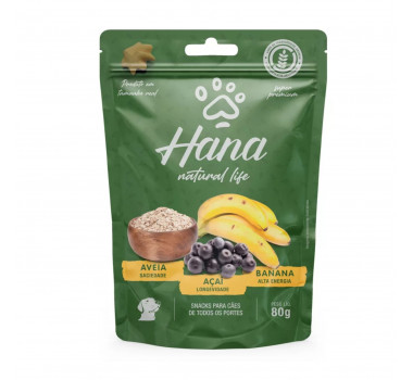 Snacks Hana Natural Life Aveia, Acaí e Banana para Cães - 80g