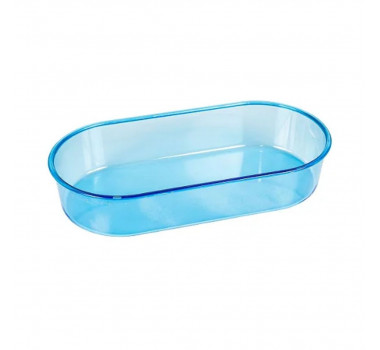 Banheira Plástica Oval Azul 2076 Margas Pet para Pássaros - Médio