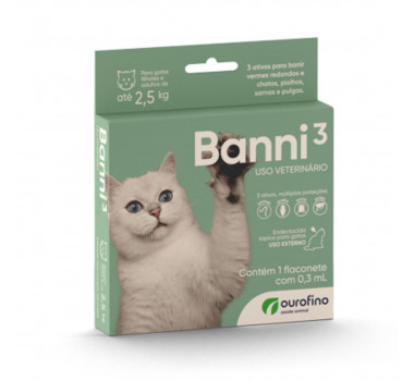 Antipulgas Banni 3 Ourofino para Gatos até 2,5kg