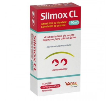 Antibiótico Silmox CL 150mg Vansil para Cães e Gatos - 10 comprimidos