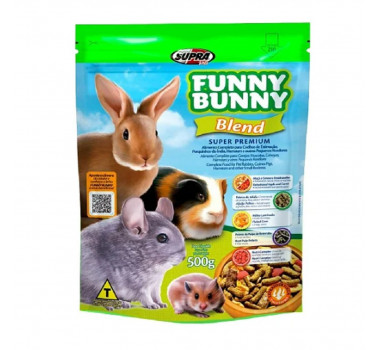 Alimento Completo Super Premium Completo Funny Bunny Blend Supra para Coelhos, Hamsters e Pequenos Roedores - 500g