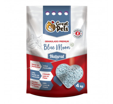 Areia Higiênica Premium Blue Moon Natural Great Pets para Gatos - 4kg