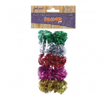 Brinquedo Bola Papel Pompom Jambo para Gatos - 10 unidades