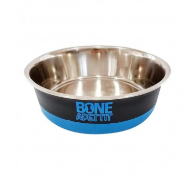 Comedouro Inox Bone Appetit 11081 Azul The Pet's para Cães e Gatos - 21cm