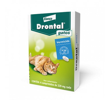 Vermífugo Drontal Plus Elanco Sabor Carne para Gatos até 4kg - 4 comprimidos
