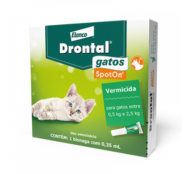 Vermífugo Drontal Elanco SpotOn para Gatos entre 0,5kg e 2,5kg