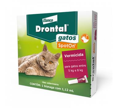 Vermífugo Drontal Elanco SpotOn para Gatos entre 5kg e 8kg 