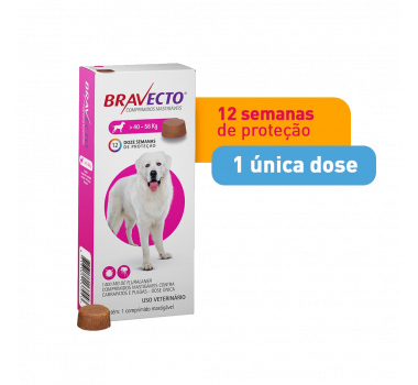 Antipulgas e Carrapatos Bravecto 1400mg MSD para Cães de 40-56kg 