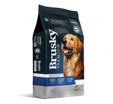 Ração Seca Brusky Premium para Cães Adultos Raças Médias e Grandes - 20Kg