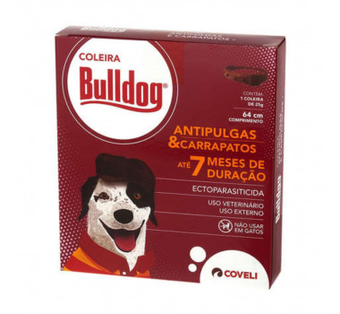 Coleira Antipulgas e Carrapatos BullDog Coveli para Cães - 64cm