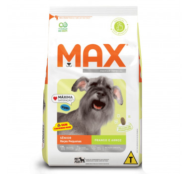 Ração Seca Max Frango e Arroz para Cães Sênior para Raças Pequenas - 3kg