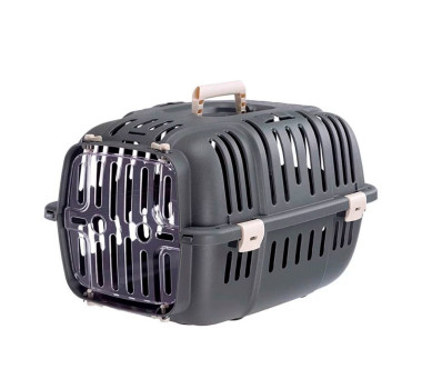 Caixa Transporte Jet 20 Ferplast para Cães e Gatos - Cinza