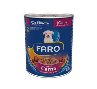 Ração Úmida Lata Faro Patê Carne para Cães Filhotes - 280g