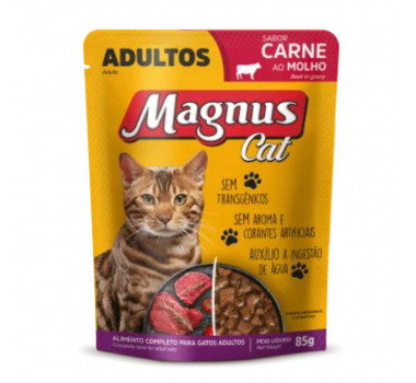 Ração Úmida Sachê Magnus Carne para Gatos Adultos - 85g