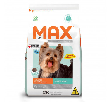 Ração Seca Max Carne e Arroz para Cães Adultos para Raças Pequenas - 3kg