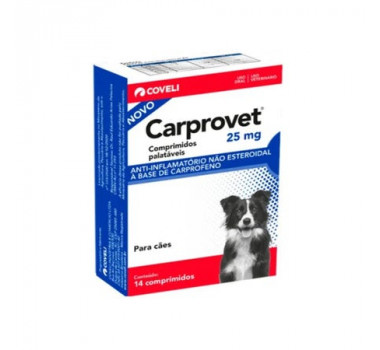 Anti-inflamatório Carprovet 25mg Coveli para Cães e Gatos - 14 comprimidos