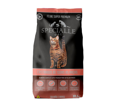 Ração Seca Specialle Pet Feline Salmão para Gatos Castrados - 10,1kg