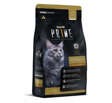 Ração Seca Special Cat Prime Frango e Arroz para Gatos Castrados - 1kg