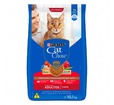 Ração Seca Cat Chow Carne para Gatos Adultos - 10,1Kg