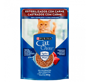 Alimento Úmido Sachê Cat Chow Carne para Gatos Castrados - 85g