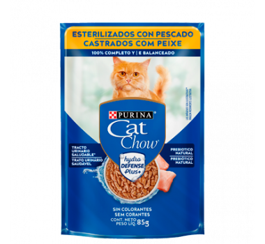 Alimento Úmido Sachê Cat Chow Peixe para Gatos Castrados - 85g