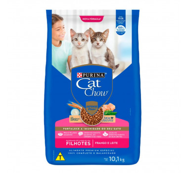 Ração Seca Cat Chow Frango e Leite para Gatos Filhotes - 10,1kg