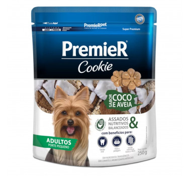 Biscoito Premier Cookie Coco e Aveia para Cães Adultos Porte Pequeno - 250g