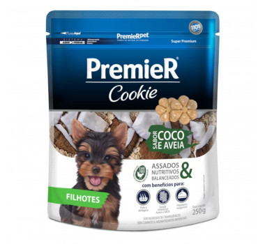 Biscoito Cookie Premier Coco e Aveia para Cães Filhotes - 250g