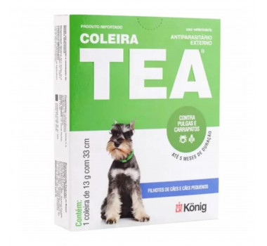 Coleira Antiparasitária Tea Konig 13g para Cachorros - 33cm